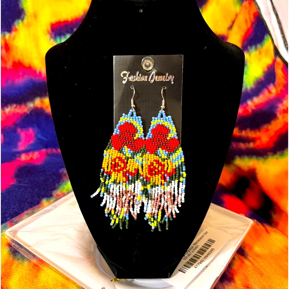 Beaded Fish Hook Earrings